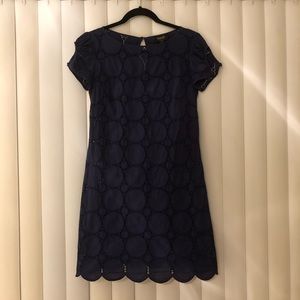Laundry by Shelli Segal Navy Eyelet Dress